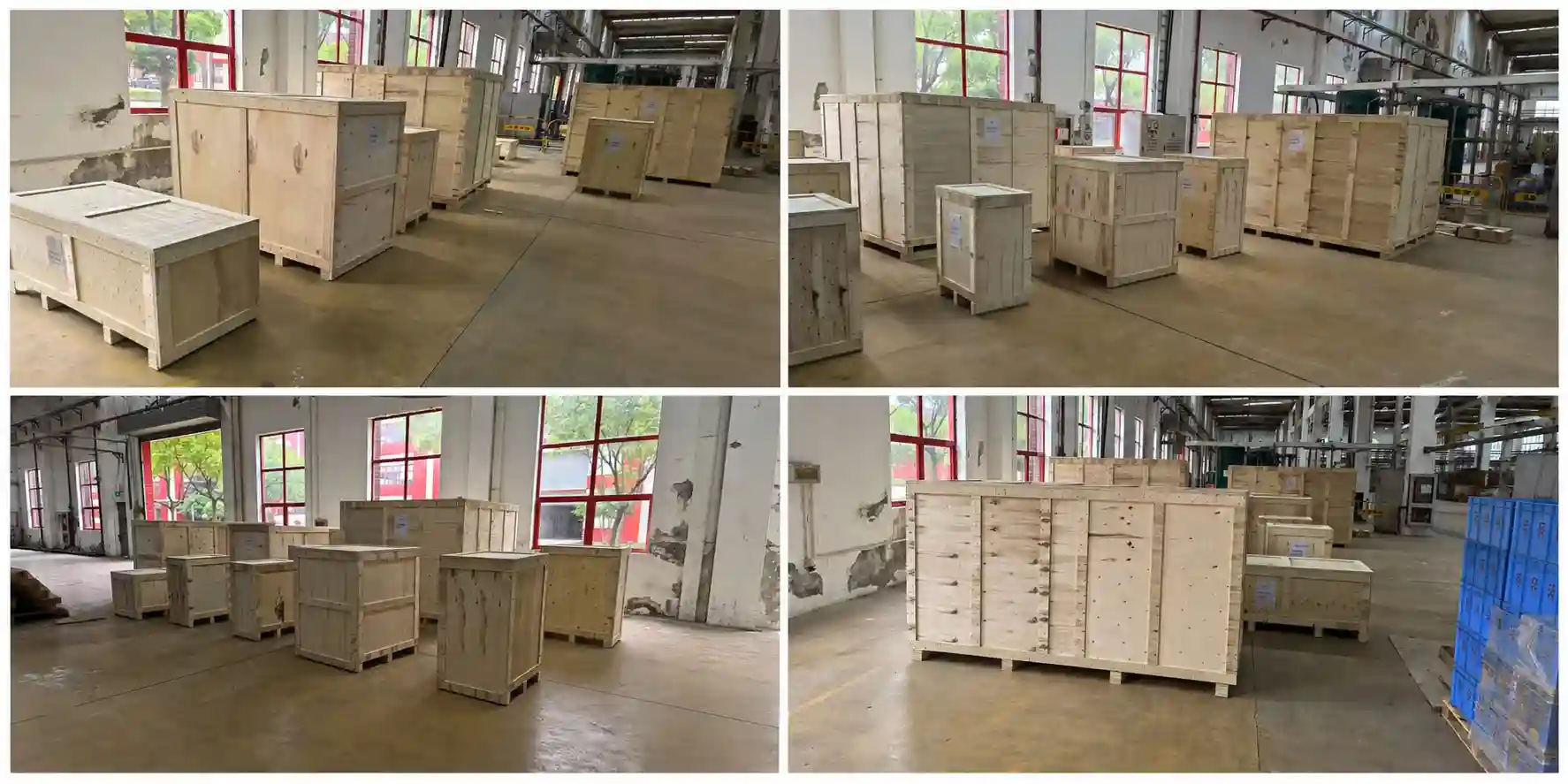 Alt text: Heavy-duty wooden case packaging for secure export shipping of hard chrome plating rectifier